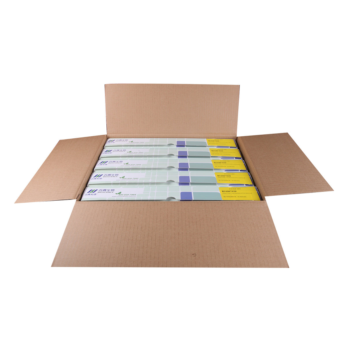 BioLeader Pipette Filter Tips-20uL (Racked), 10 Packs/Bag, 5 Bags/Case