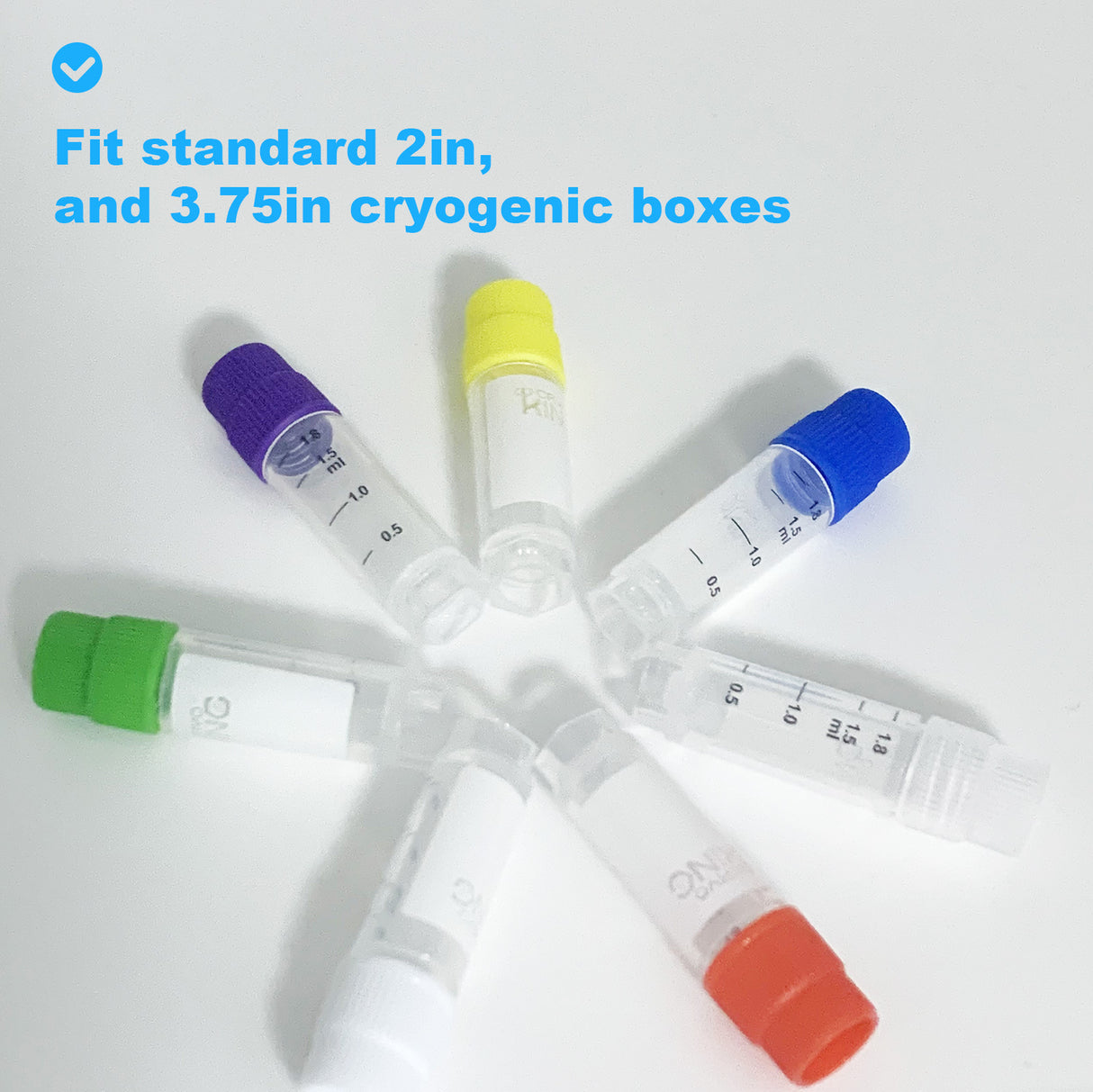 CryoKING® 2ml Cryogenic vials, External, No barcode sample tubes, 25/Bag, 1000/Case