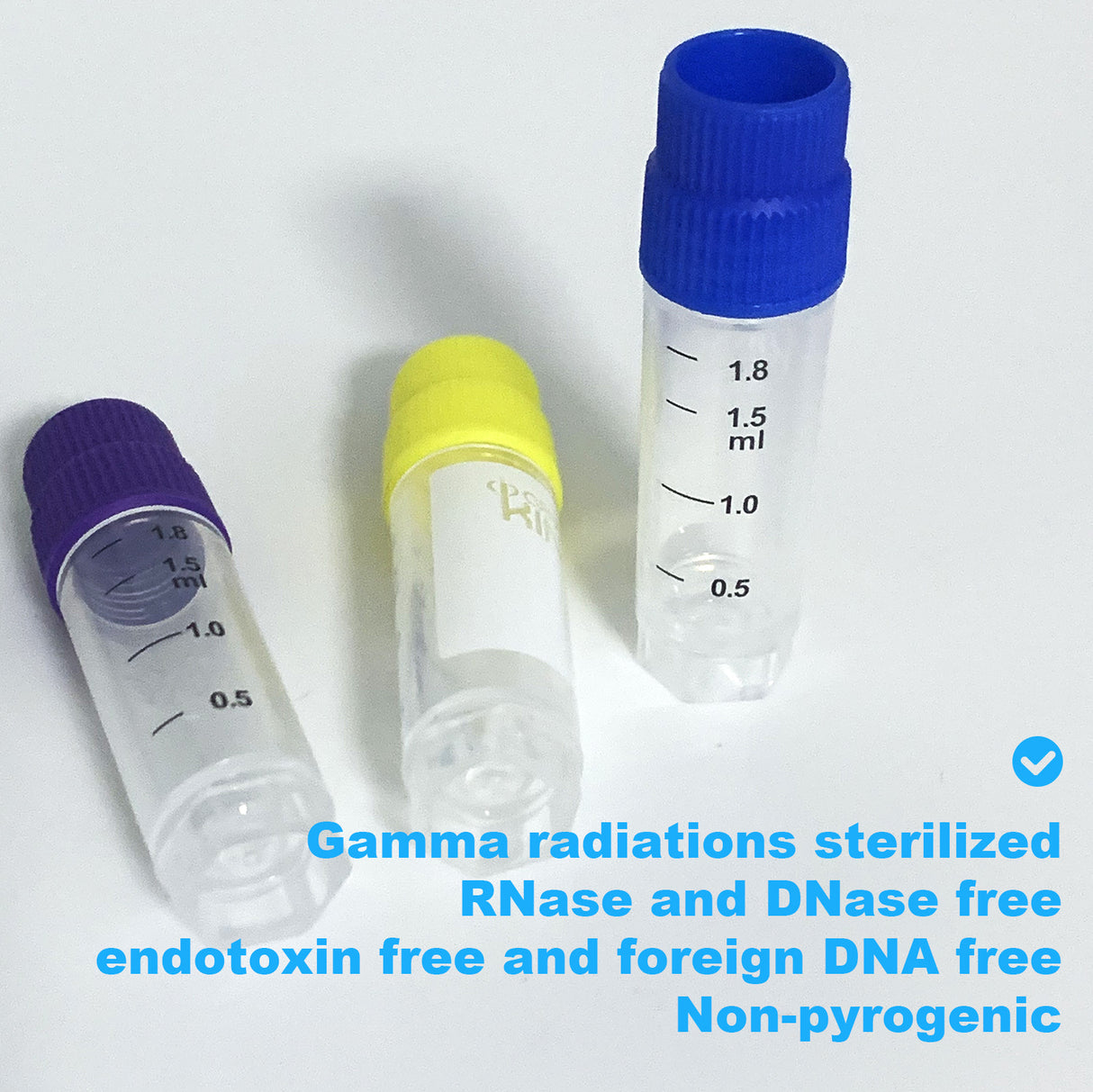 CryoKING® 2ml Cryogenic vials, External, No barcode sample tubes, 25/Bag, 1000/Case