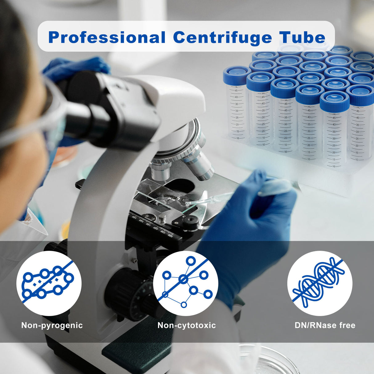 Biologix® 15ml Conical Bottom Centrifuge Tubes With Screw Caps, Sterile, 500/Case