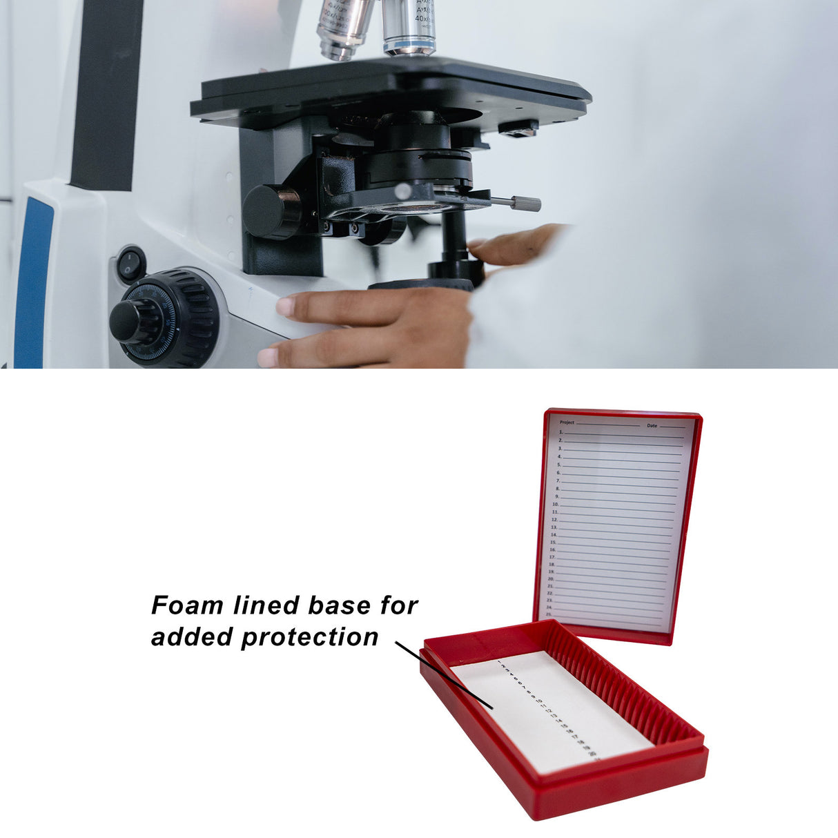 Biologix® Slide Storage Boxes with Foam/Cork Lining (25 Place), 5/Pack, 20/Case