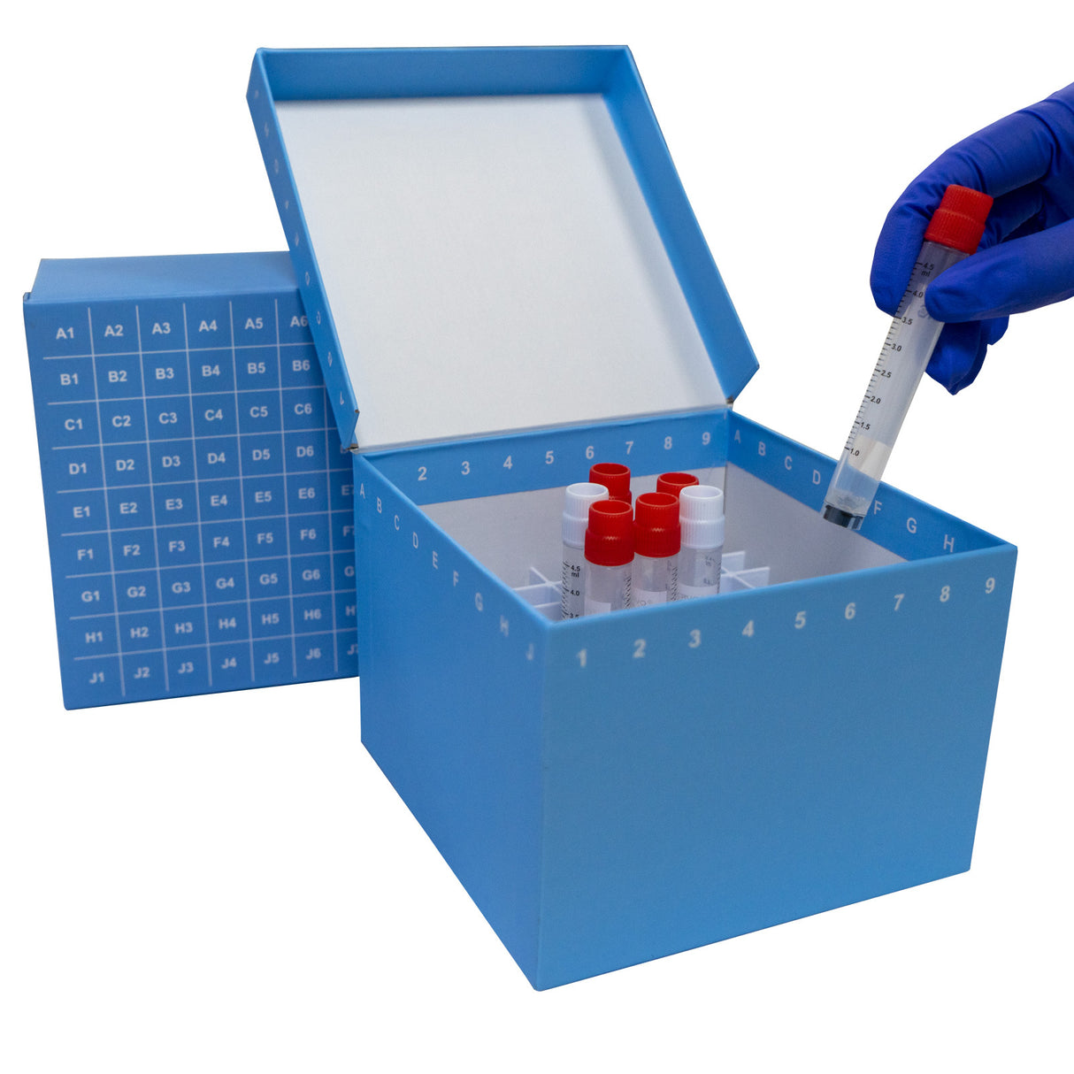 CryoKING® ID-Color™ 3.75in Cardboard Freezer Boxes (81 well), 5/Pack, 20/Case