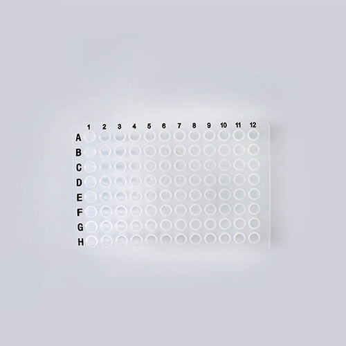 Biologix® 96 well non-skirted PCR Plates. 0.2ml Clear/White color, 10/Pack, 100/Case