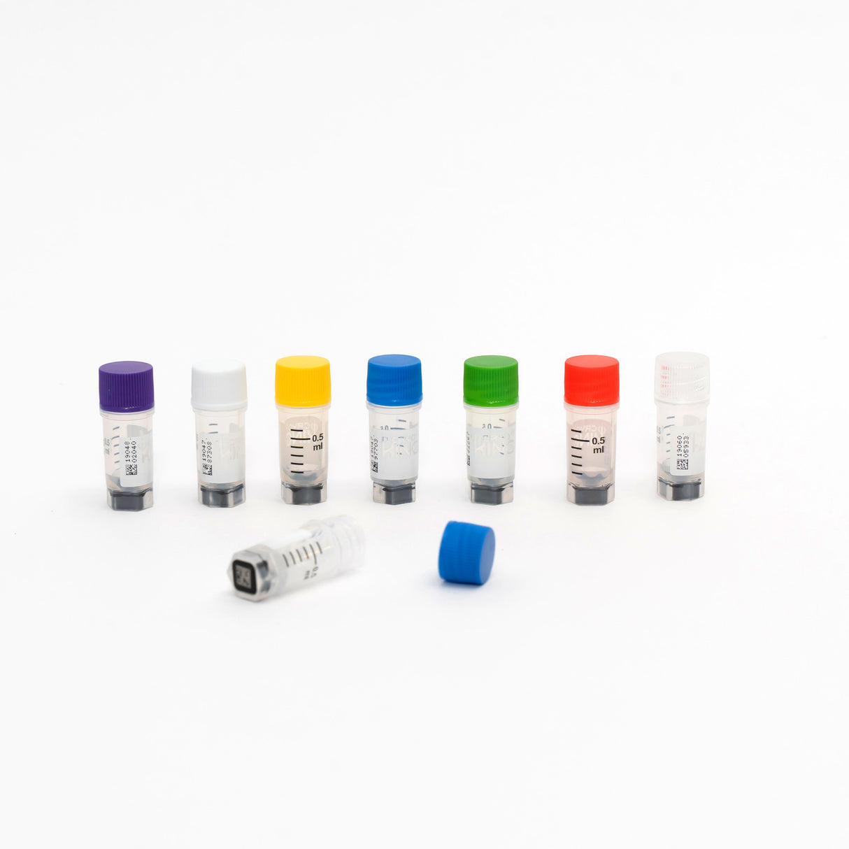 Cryogenic Vials-Multi Barcodes, External Thread, 0.5ml, 25 Sets/Bag, 1000 Pcs/Case
