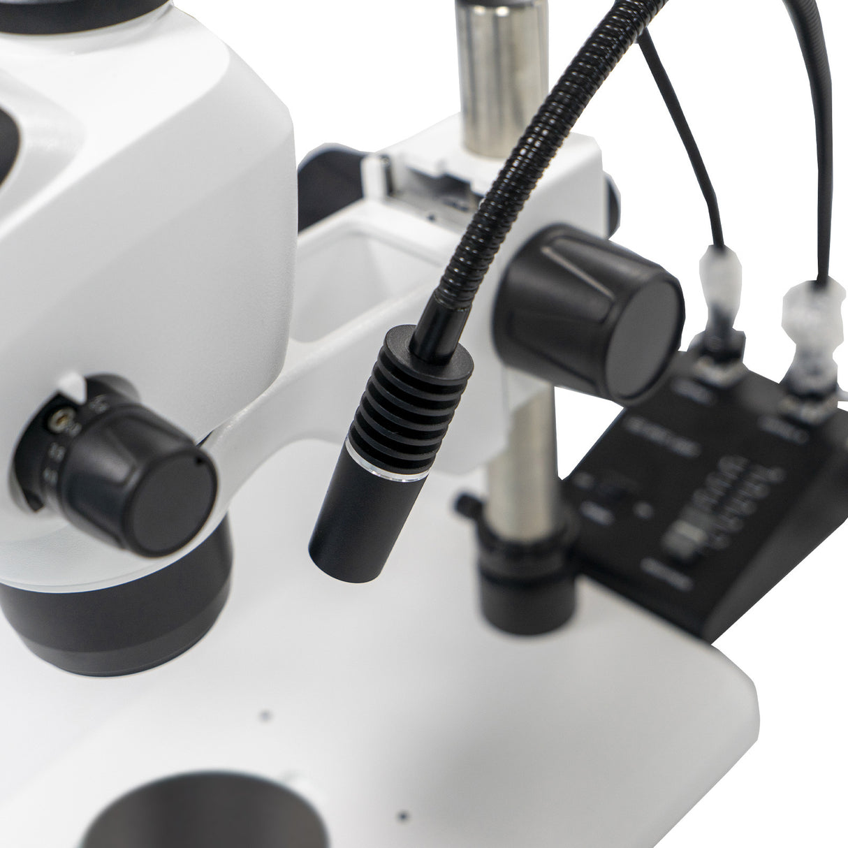 Trinocular Microscope, Eyepiece 10X/23mm(adjustable viewing), With external double goose tube light source, 1 Piece/Case