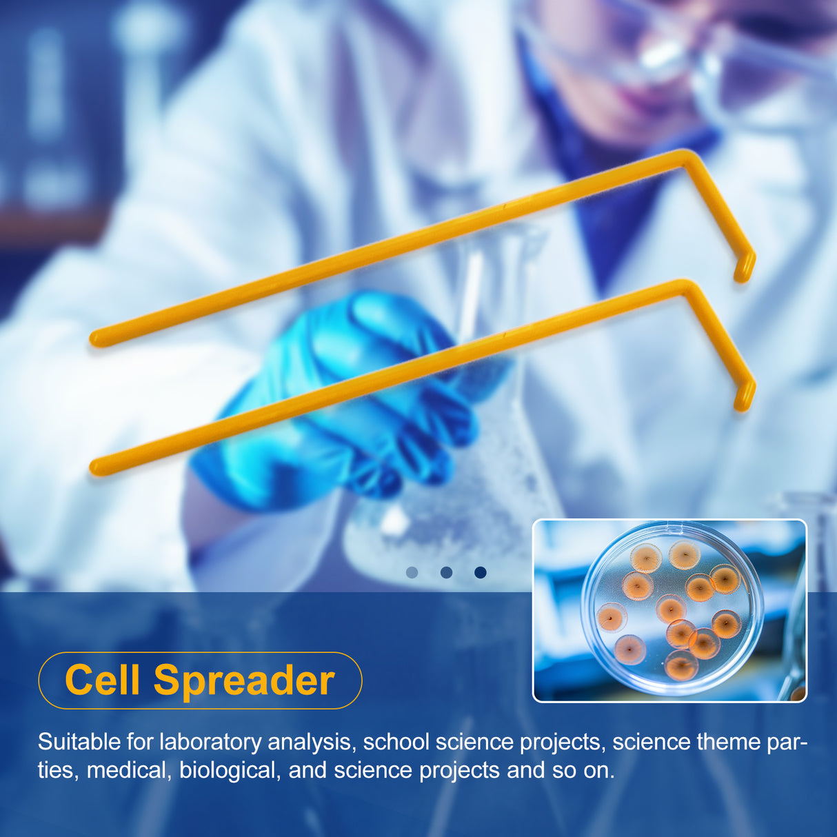 Biologix® Cell Spreaders (Resealable Bag), L-Shaped,10 /Bag, 50 Bags/Case