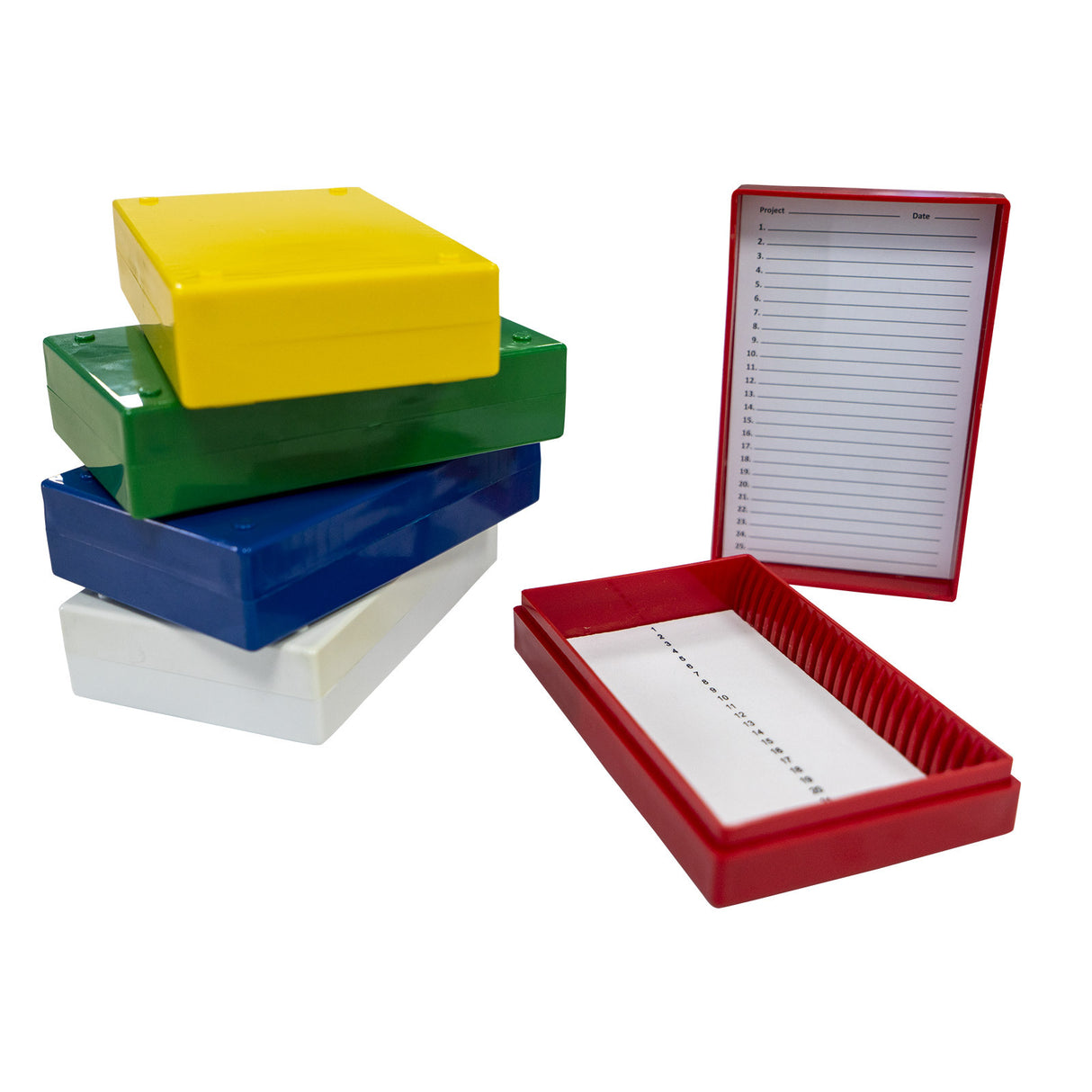 Biologix® Slide Storage Boxes with Foam/Cork Lining (25 Place), 5/Pack, 20/Case