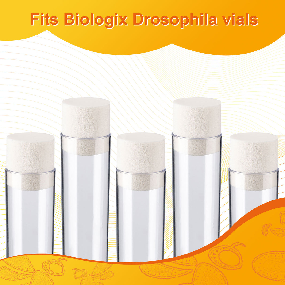 Biologix® Drosophila Closures for Narrow Vials, Densest Sponge, 25*25mm, 100/Bag, 10 Bags/Case
