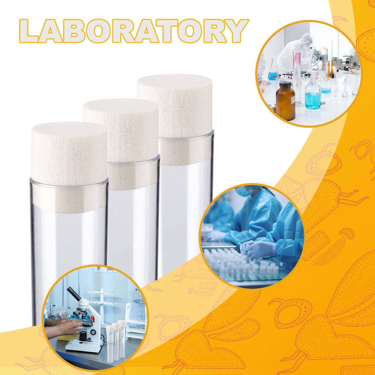 Biologix® Drosophila Closures for Narrow Vials, Densest Foam, 30*45mm, 100/Bag, 10 Bags/Case