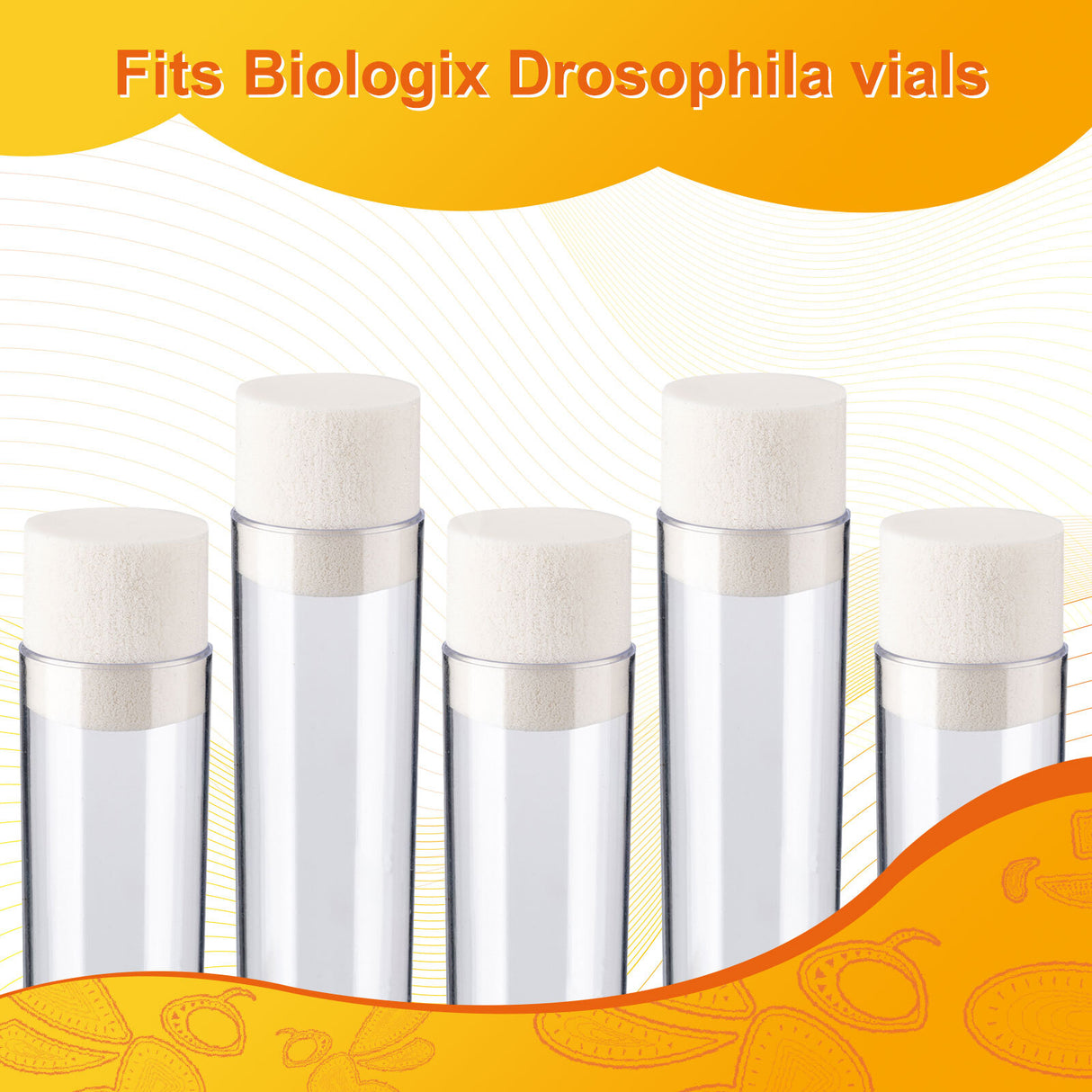 Biologix® Drosophila Closures for Wide Vials, Densest Foam, 35*45mm, 100/Bag, 10 Bags/Case