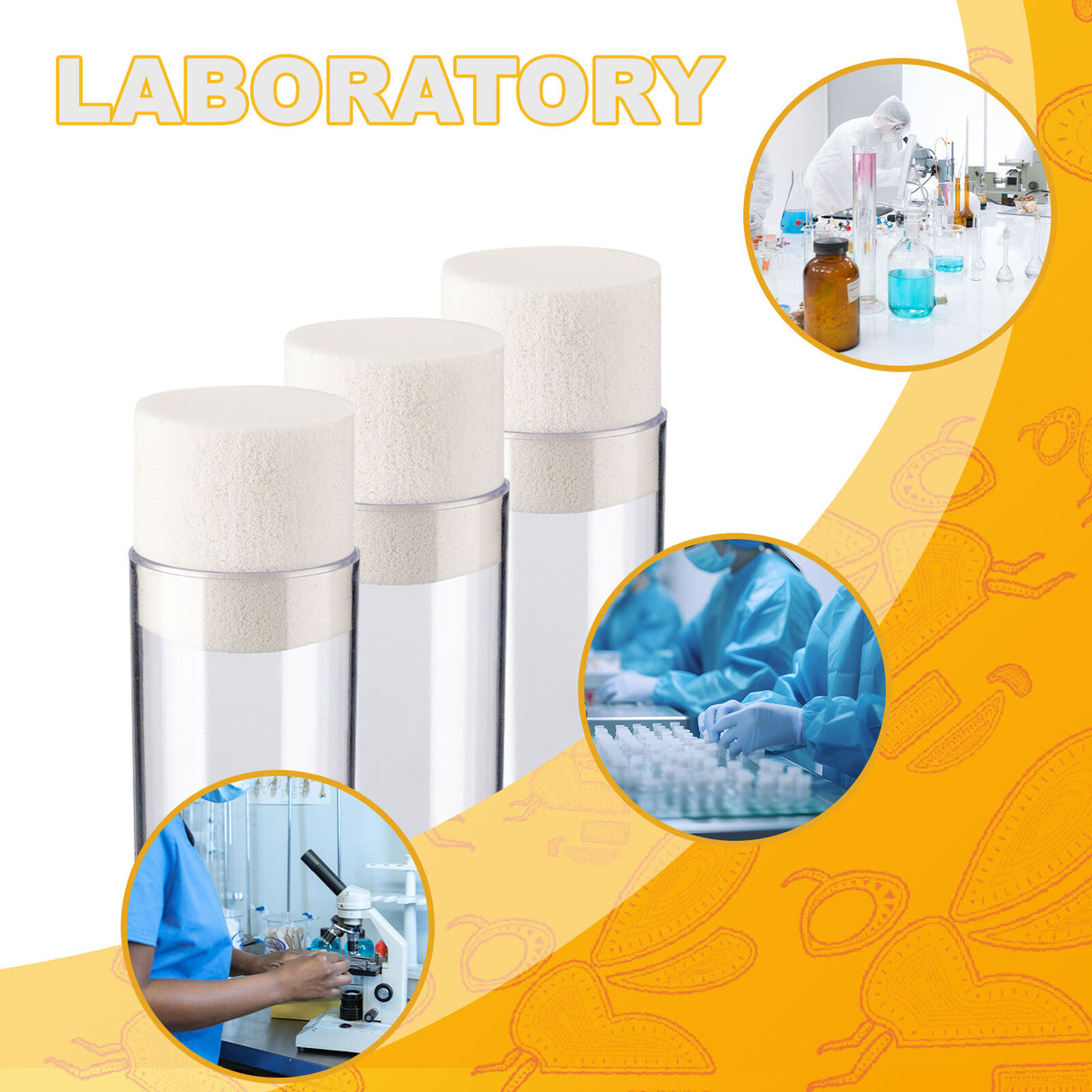 Biologix® Drosophila Closures for Wide Vials, Densest Foam, 35*45mm, 100/Bag, 10 Bags/Case