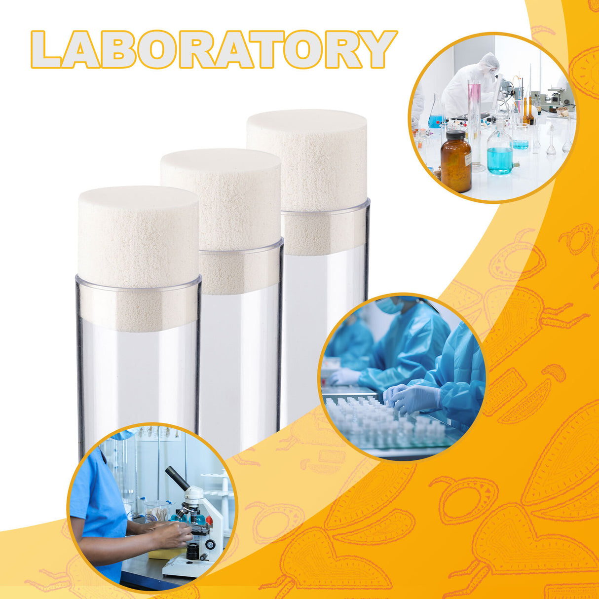 Biologix® Drosophila Closures for Narrow Vials, Densest Sponge, 25*25mm, 100/Bag, 10 Bags/Case