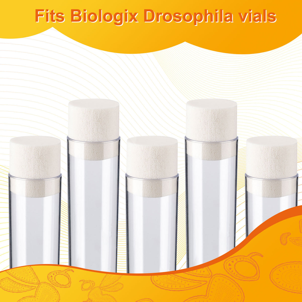 Biologix® Drosophila Closures for Narrow Vials, Densest Foam, 30*45mm, 100/Bag, 10 Bags/Case
