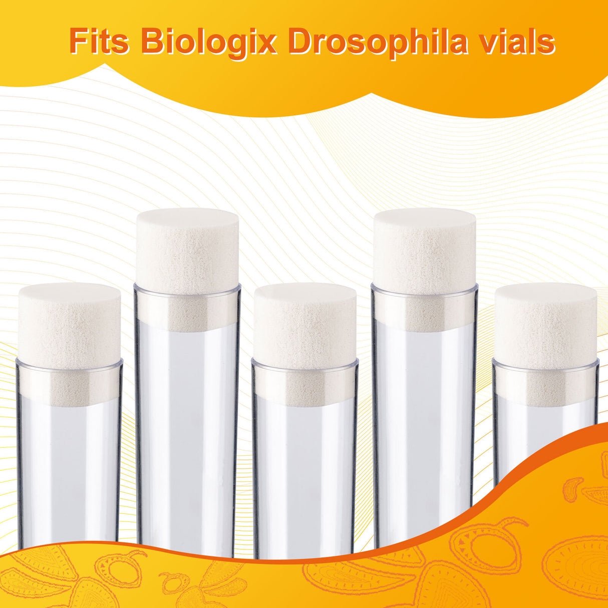 Biologix® Drosophila Closures for Wide Vials, Densest Sponge, 28*30mm, 100/Bag, 10 Bags/Case