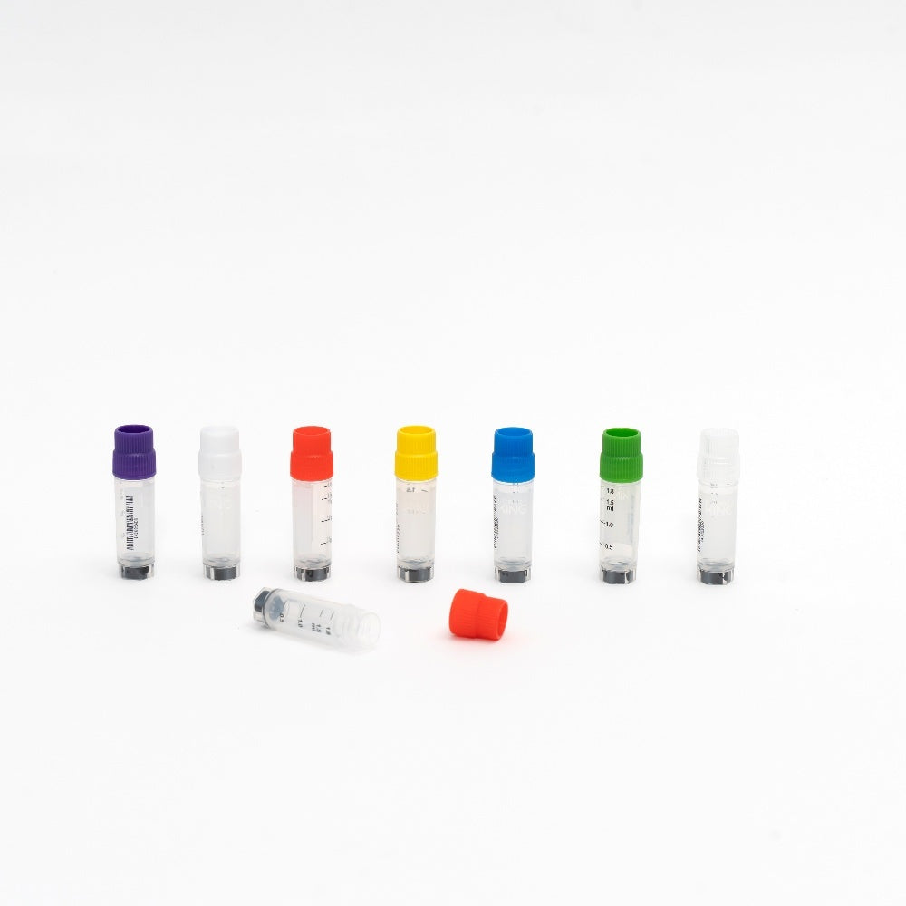 Cryogenic Vials Side & Bottom Barcoded-2.0ml, External Thread, 25 Sets/Bag, 20 Bags/Pack, 2 Packs/Case