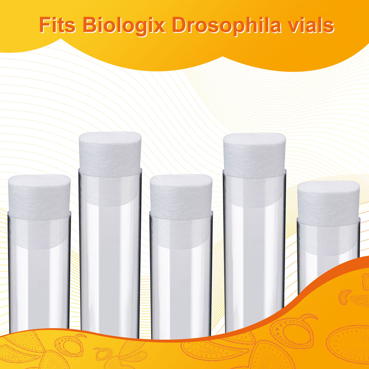 Biologix® Drosophila Closures for Narrow Vials, Degreasing Fiber, 24*30mm, 100/Bag, 10 Bags/Case
