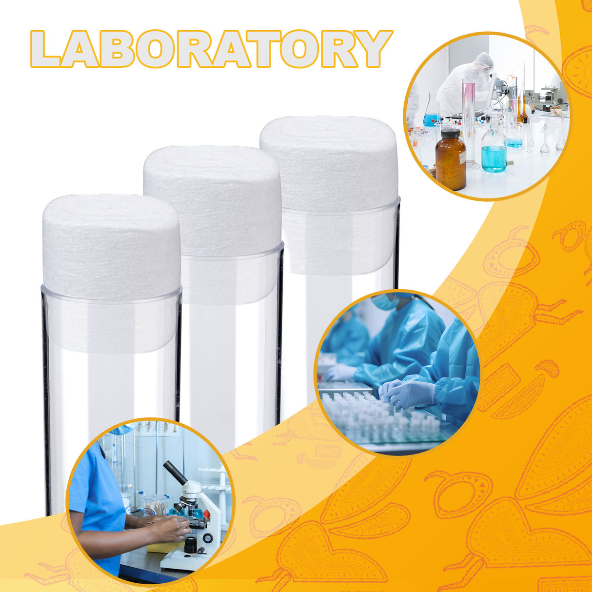 Biologix® Drosophila Closures for Wide Vials, Degreasing Fiber, 27*30mm, 100/Bag, 10 Bags/Case