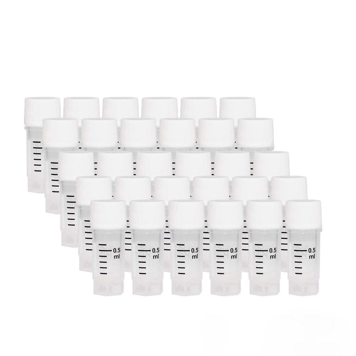 Cryogenic Vials- 0.5mL tubes, External Thread, without bottom barcode, 25/Bag, 500/Pack, 1000/Case