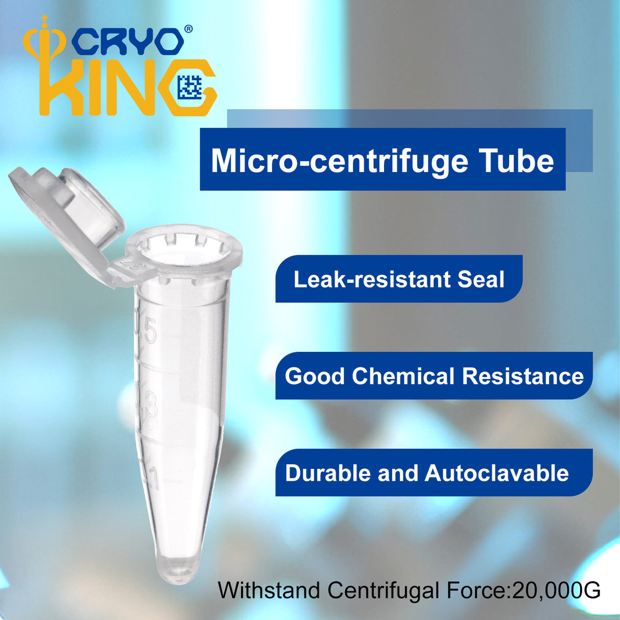 Biologix® 0.5mL Microcentrifuge Tubes with Safe Lock, 500/Pack, 5000/Case