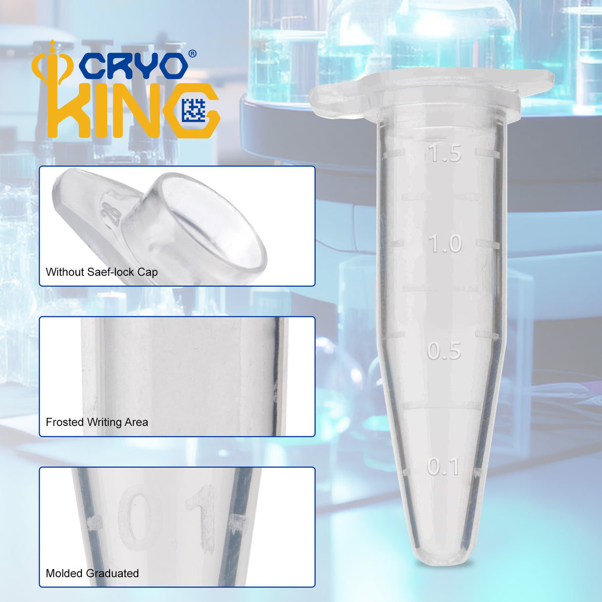Biologix® 1.5ml Microcentrifuge Tubes, 500/Pack, 5000/Case