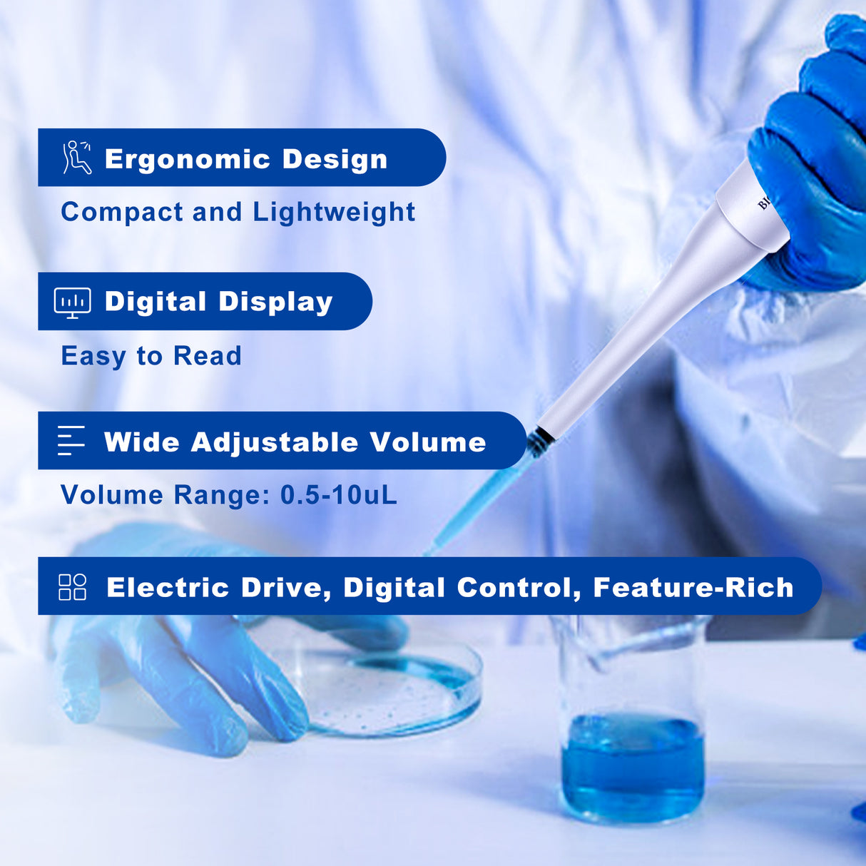 Biologix® dPette Electric Digital Pipette, Single Channel, 1 Piece/Case