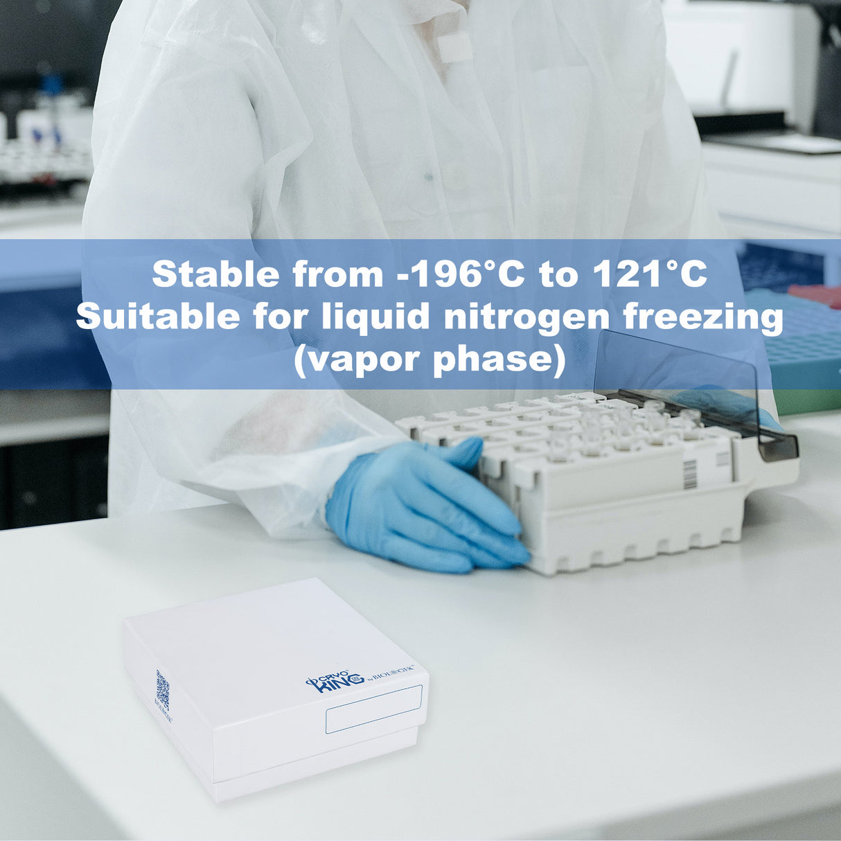 CryoKING® 3in Cardboard Freezer Boxes, 100/81 Well, Plastic Coating, 5/Pack, 100/Case