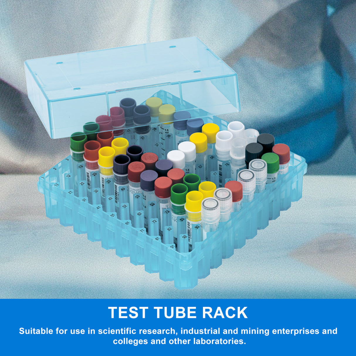 CryoKING® PP Cryogenic Boxes, 2in 100-Well, Assorted Colors, 5/Pack, 20/Case