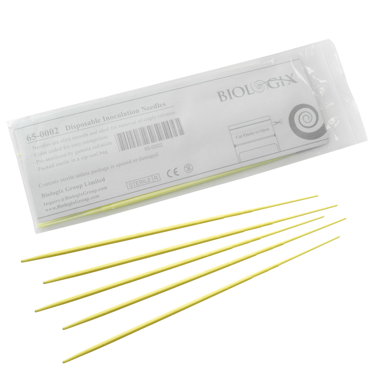 Biologix® Inoculating Needles, Yellow, 25/Bag, 40Bags/Case