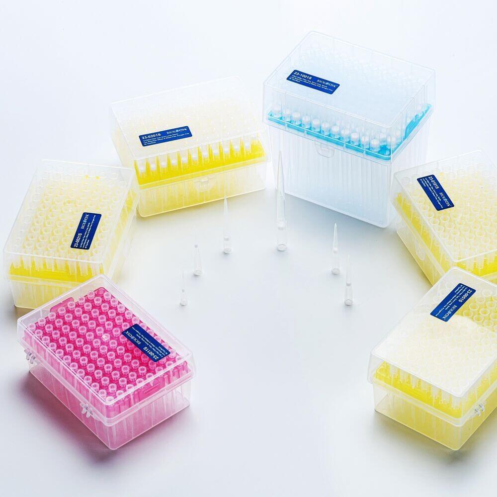 Filter Pipette Tips-10μl, 20ul, 50ul, 100ul, 200ul, 1000ul Extra-Long, Low Retention, 96/Rack, 4800/Case