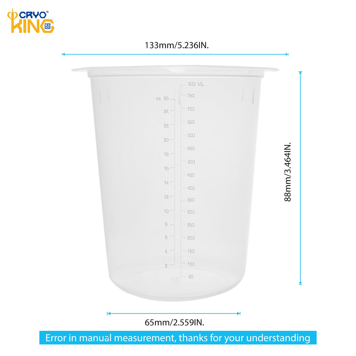 Biologix® Plastic Beakers for Laboratory & Science Experiments-50/100/250/400/800/1000ml, Case of 100