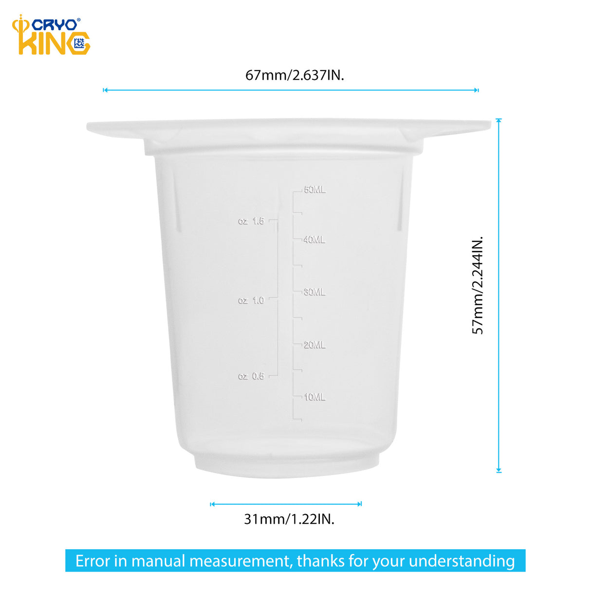 Biologix® Plastic Beakers for Laboratory & Science Experiments-50/100/250/400/800/1000ml, Case of 100