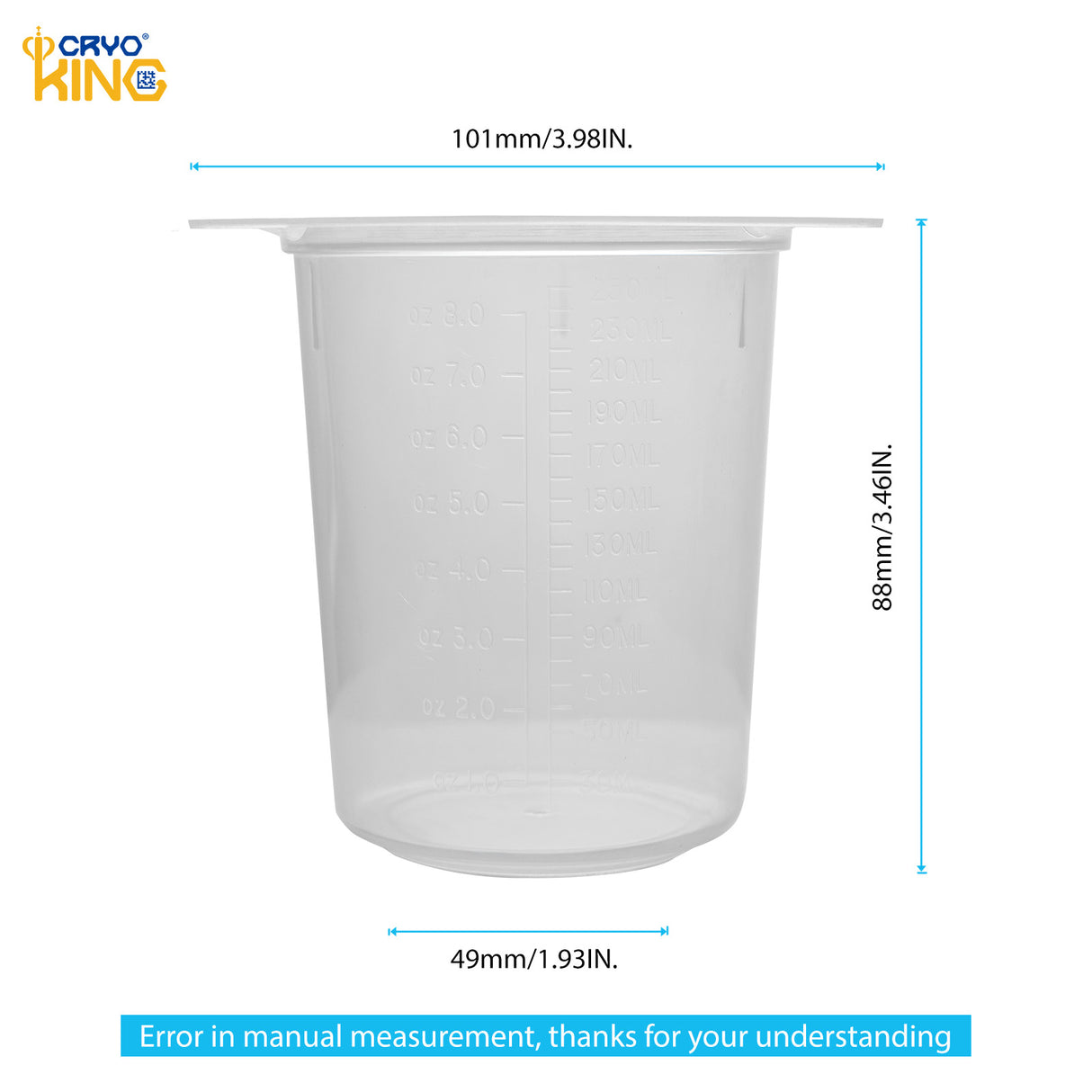 Biologix® Plastic Beakers for Laboratory & Science Experiments-50/100/250/400/800/1000ml, Case of 100