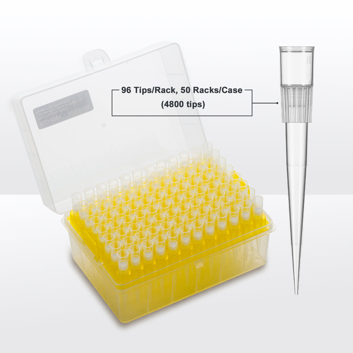 200µL LTS Pipette Tips, Sterile Filter Tip ,96 Pcs/Rack, 4800Pcs/Case