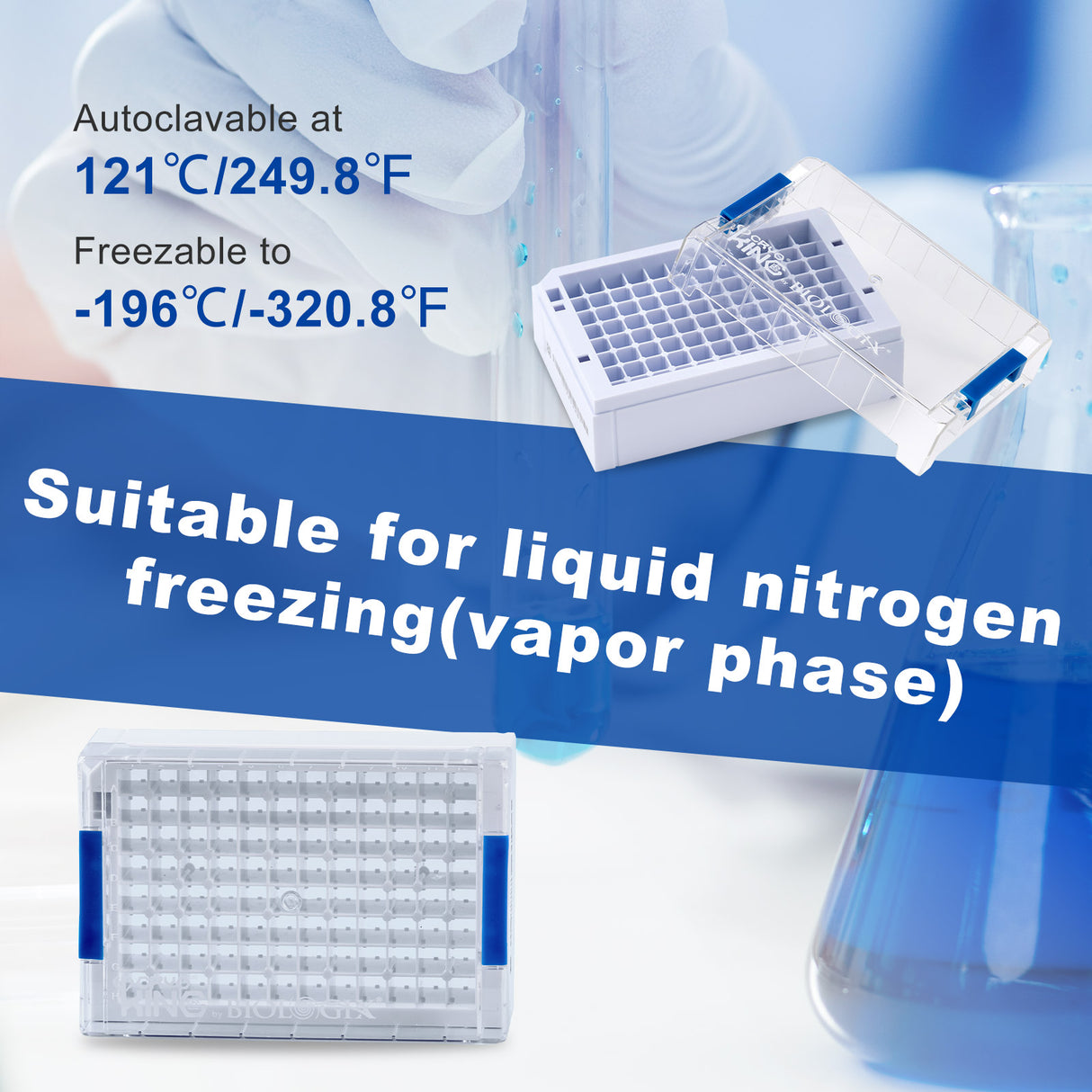 CryoKING® SBS Format Cryogenic Racks (for 750& 1,000ul vials), 10/Pack, 20/Pack