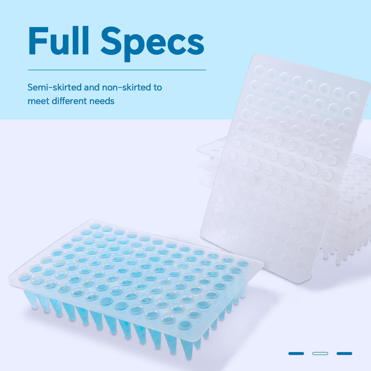 Biologix® 96 well non-skirted PCR Plates. 0.2ml Clear/White color, 10/Pack, 100/Case
