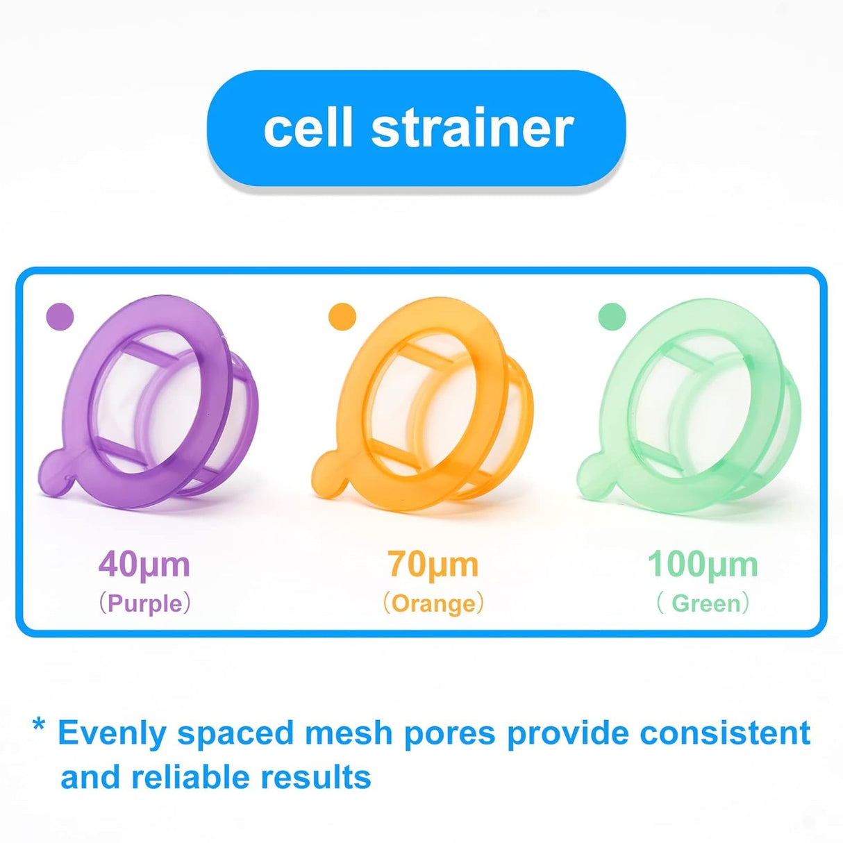 Biologix® Cell Strainers, 40/70/100μm, Individual Package, Case of 100