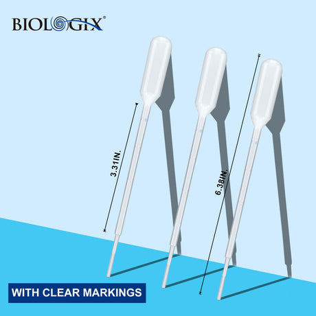 Biologix® 1ml/3ml Transfer Pipettes, Individually Wrapped, 500/Pack, 2000/Case