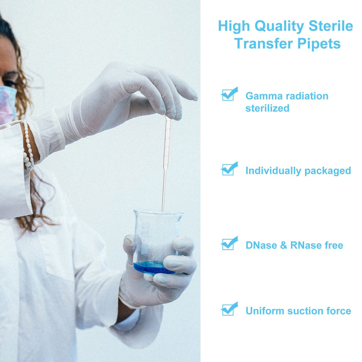 Biologix® 3ml Transfer Pipettes, 183mm Individually Wrapped, 500/Pack, 2000/Case