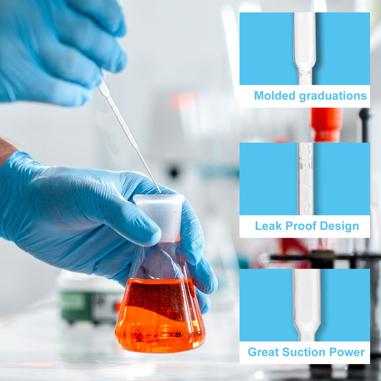 Biologix® 3ml Transfer Pipettes, 183mm Individually Wrapped, 500/Pack, 2000/Case