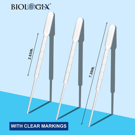 Biologix® 3ml Transfer Pipettes, 183mm Individually Wrapped, 500/Pack, 2000/Case