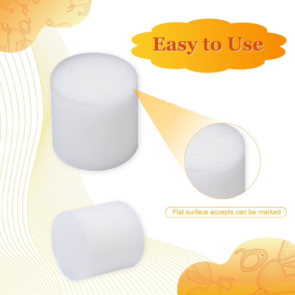 Biologix® Drosophila Closures for Drosophila Bottles, Densest Foam, 45*45mm, 50/Bag, 10 Bags/Case