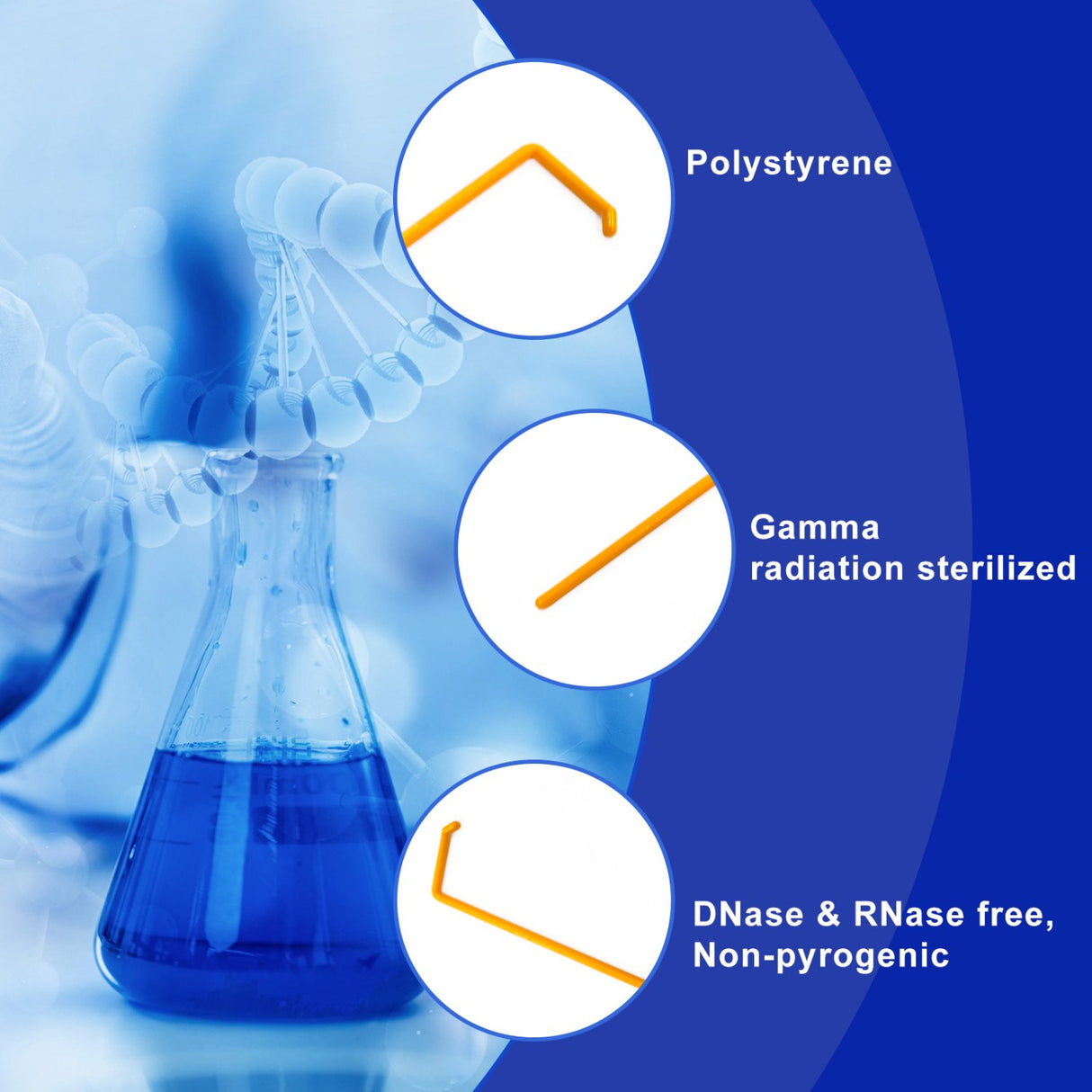 Biologix® Cell Spreaders, L-Shaped, Orange, Sterile, individually wrapped, Case of 500