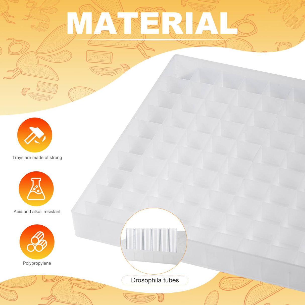 Biologix® Drosophila Trays for Drosophila Narrow Vials, 2 Pcs/Case