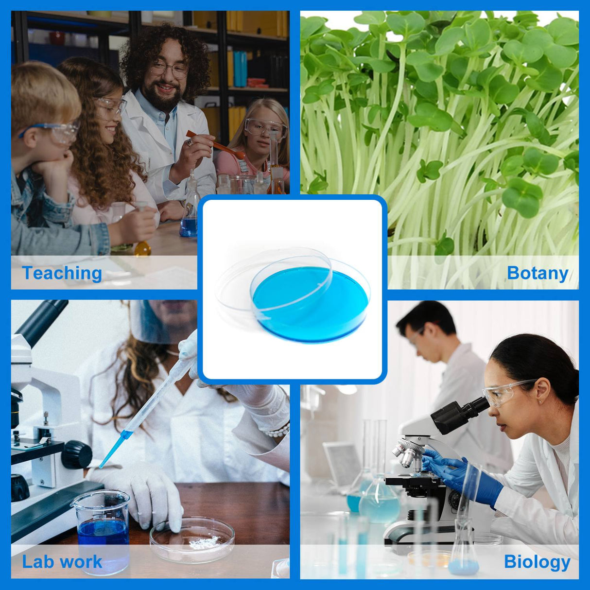 Biologix® Plastic Petri Dishes with Lids, Sterile Petri Dish, 10/Bag, 500/Case