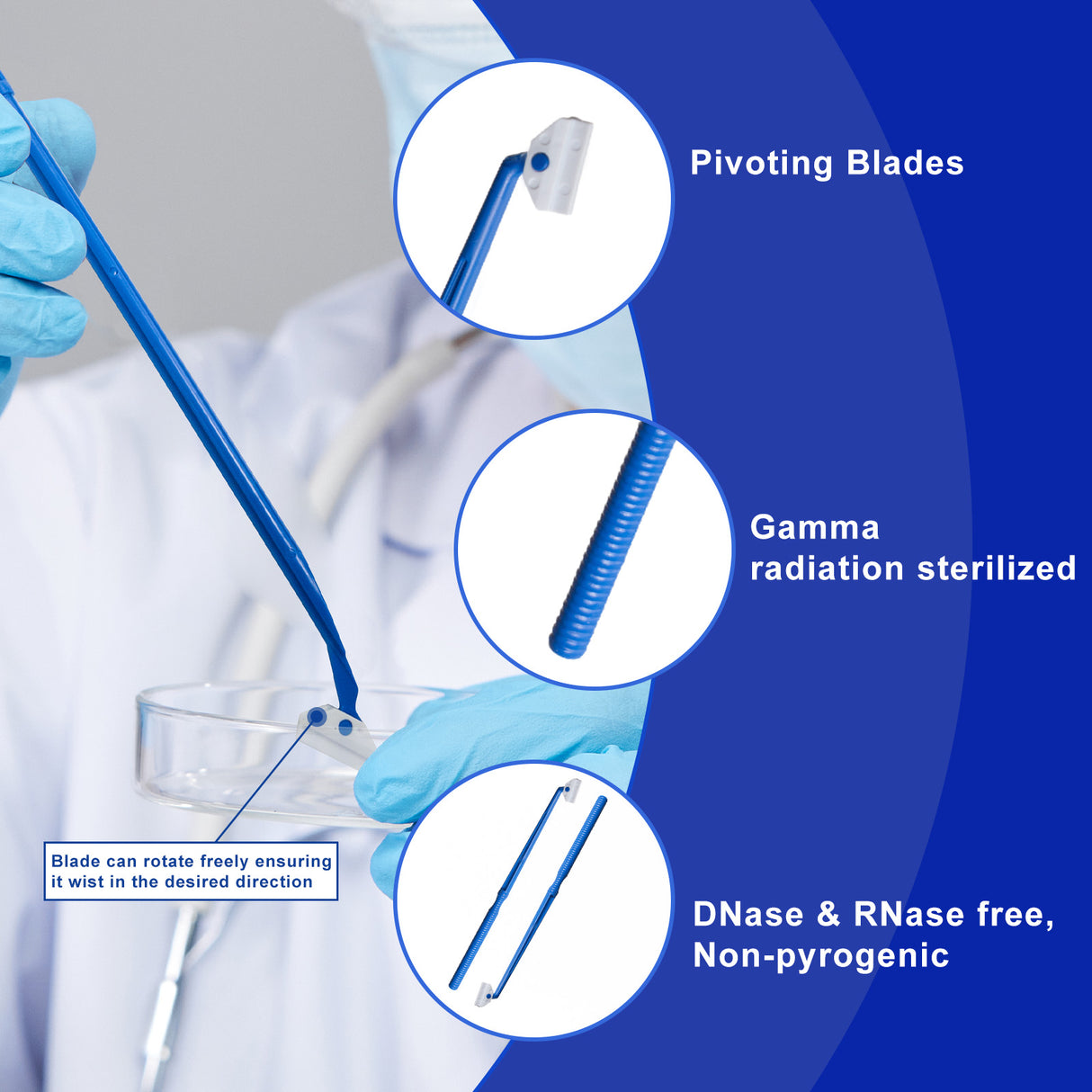 Biologix® Cell Culture Scraper, 18cm, Sterile, Individually Packaged, 100 Pcs /Case