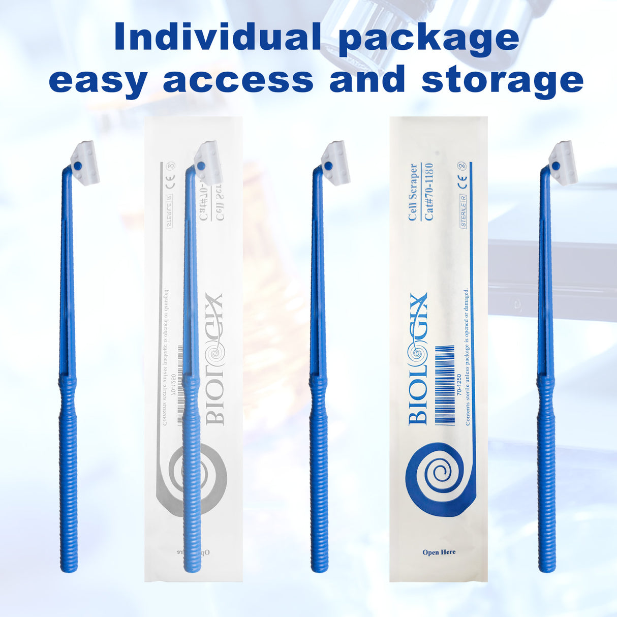 Biologix® Cell Culture Scraper, 18cm, Sterile, Individually Packaged, 100 Pcs /Case