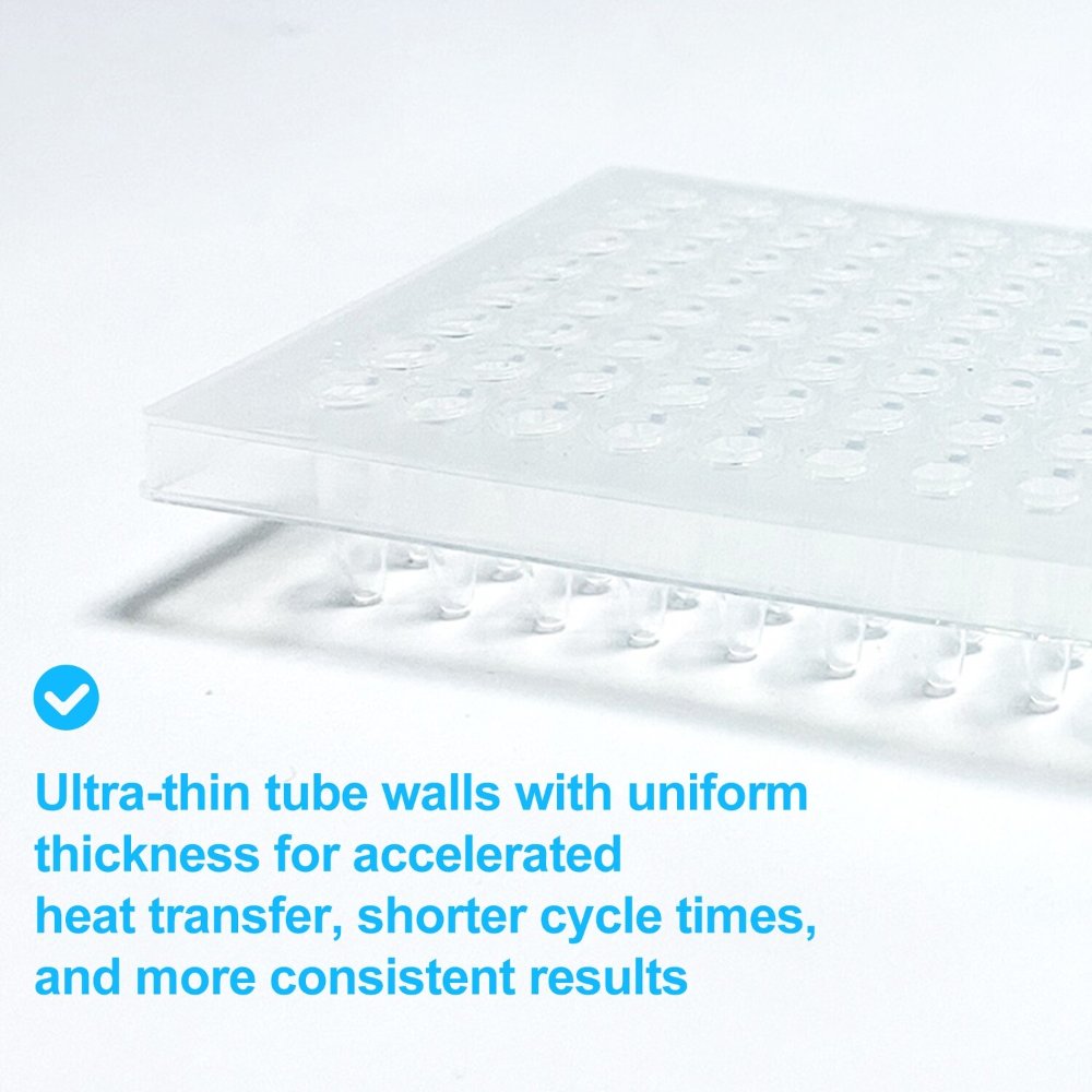 Biologix® Half-Skirted PCR Plates, 96-Well for 0.2ml Tubes, Clear, 25/Pack, 100/Case