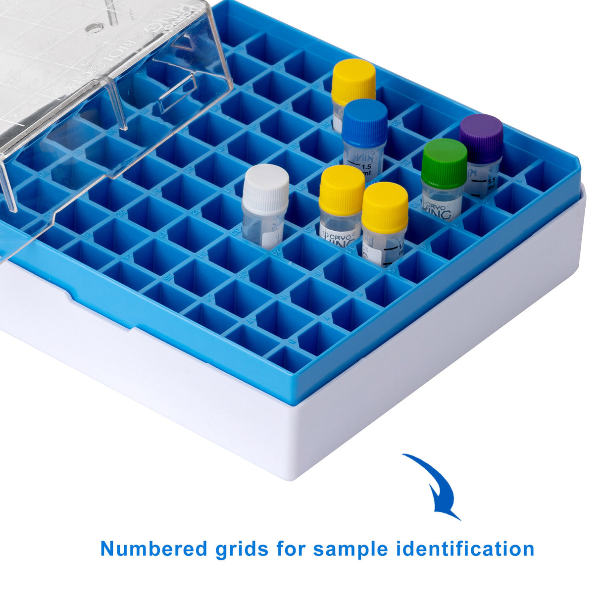 CryoKING® PC Cryogenic Boxes-Assorted (2in. 81-Well) 5/Pack, 20/Case