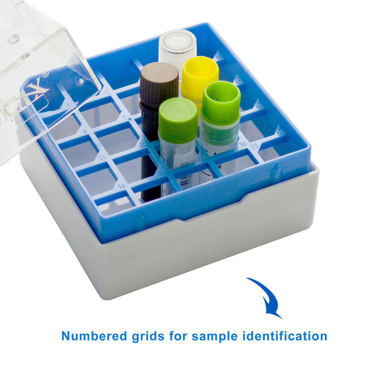 CryoKING® PC Cryogenic Boxes-2in. 25-Well, 5/Pack, 30/Case