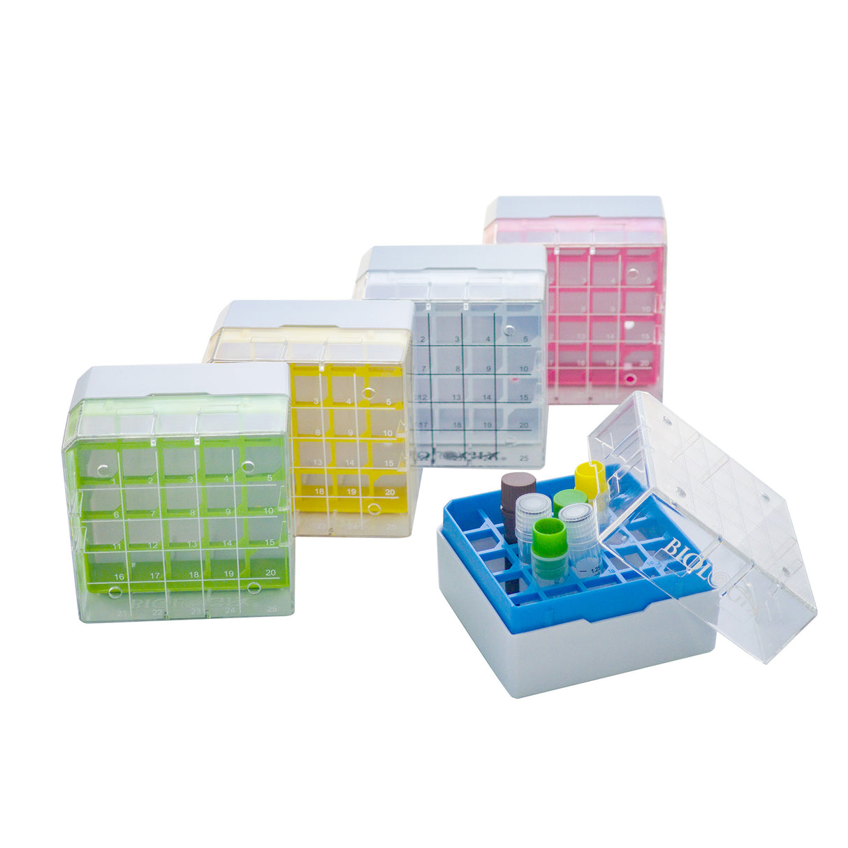 CryoKING® PC Cryogenic Boxes-2in. 25-Well, 5/Pack, 30/Case